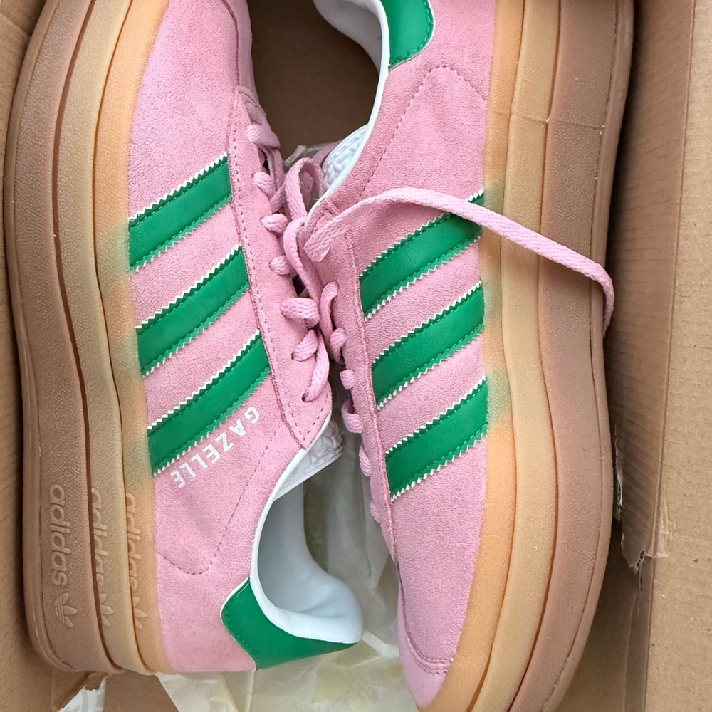 Adidas Gazelle Pink and Green Sneakers